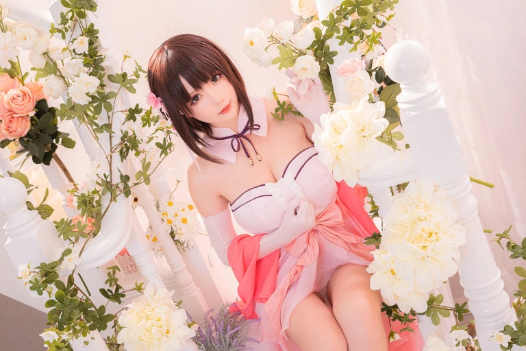 星之迟迟《加藤惠 粉礼服》写真图集 33P｜在线预览与图包下载