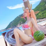 阿包也是兔娘《10月舰长图 龙女仆泳装》写真图集 23P｜在线预览与图包下载