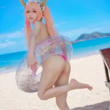 阿包也是兔娘《10月舰长图 龙女仆泳装》写真图集 23P｜在线预览与图包下载