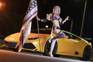 周叽是可爱兔兔《玛修赛车》写真图集 21P｜在线预览与图包下载