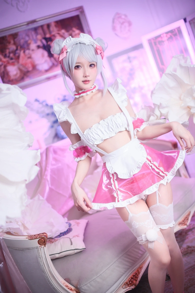 阿包也是兔娘《七夕粉粉女仆》写真图集 49P｜在线预览与图包下载
