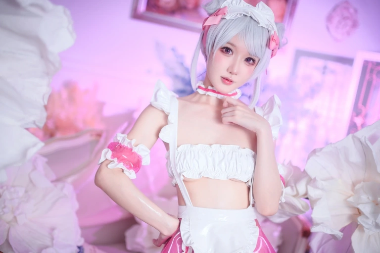 阿包也是兔娘《七夕粉粉女仆》写真图集 49P｜在线预览与图包下载