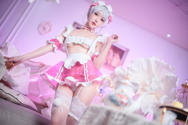 阿包也是兔娘《七夕粉粉女仆》写真图集 49P｜在线预览与图包下载