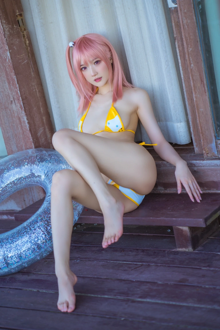 阿包也是兔娘《生或死联动碧蓝航线 穗香泳装》写真图集 29P｜在线预览与图包下载