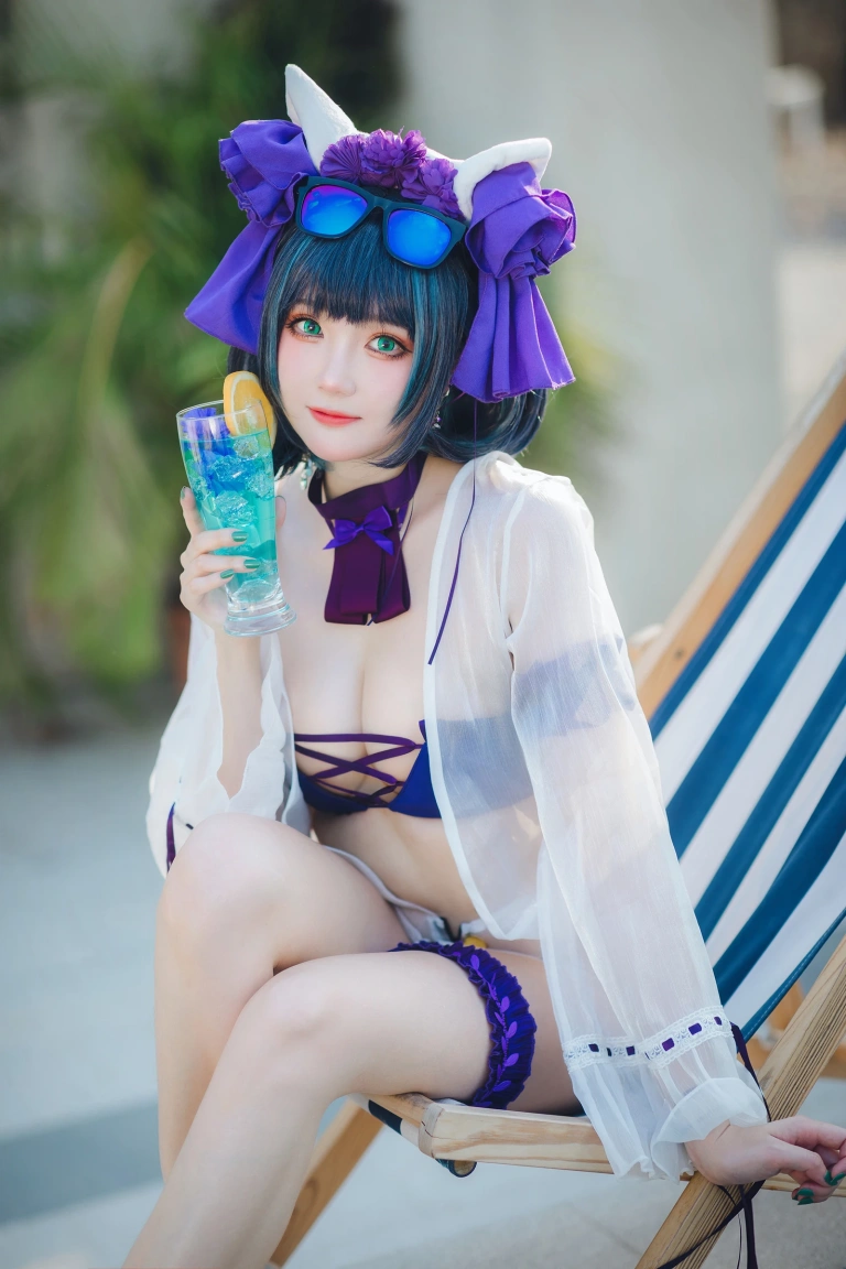 瓜希酱《柴郡泳装》写真图集 32P｜在线预览与图包下载