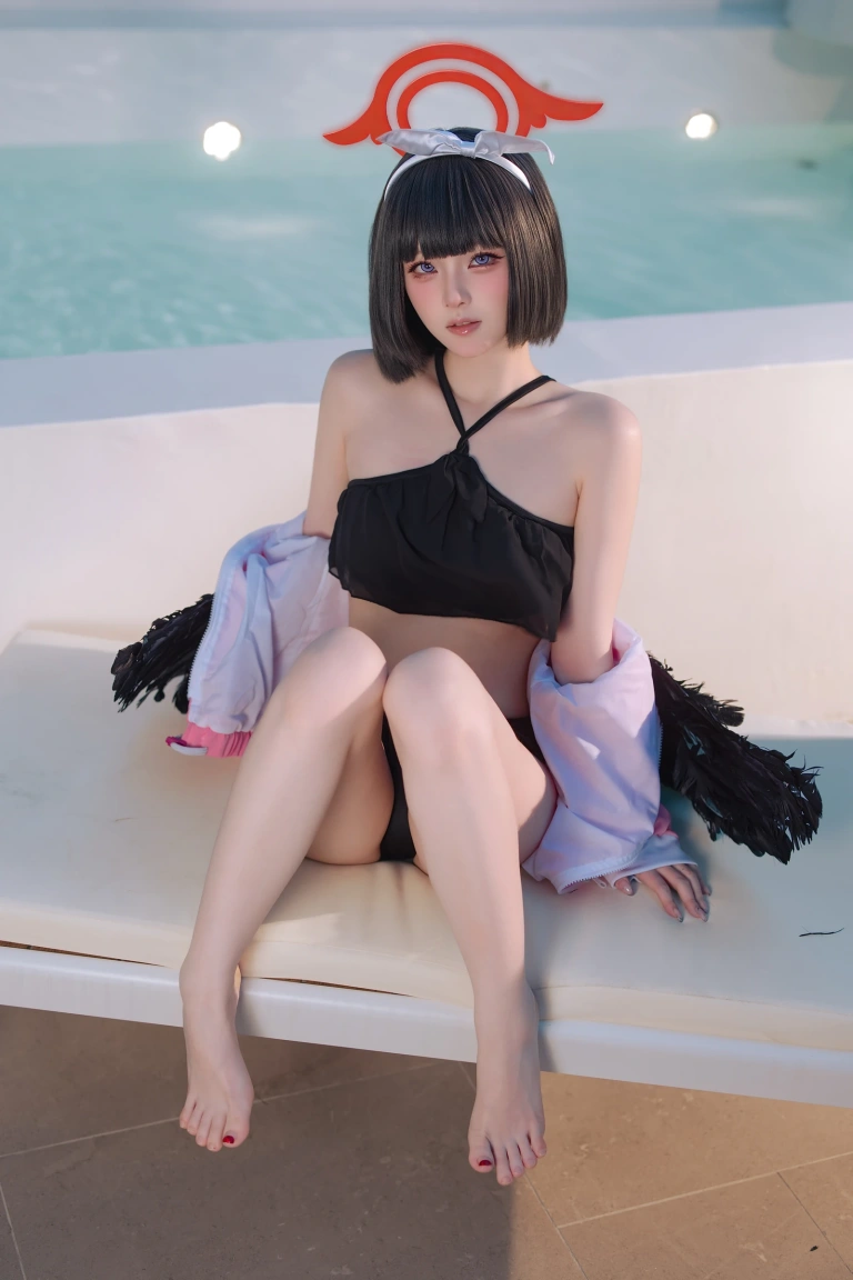 屿鱼《蔚蓝档案 静山真白泳装》写真图集 30P｜在线预览与图包下载