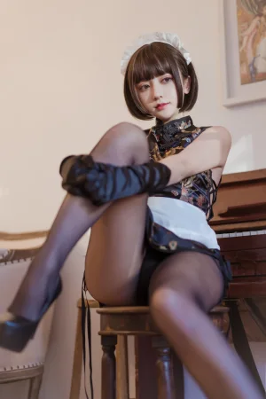 过期米线线喵《黑色旗袍》写真图集 43P｜在线预览与图包下载