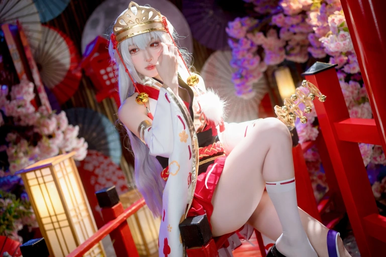 阿包也是兔娘《樱境物语 巫女浴池》写真图集 58P+1V｜在线预览与图包下载