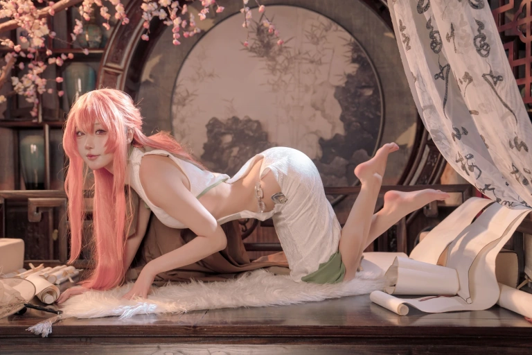 阿包也是兔娘《碧蓝航线 英仙座旗袍》写真图集 30P｜在线预览与图包下载