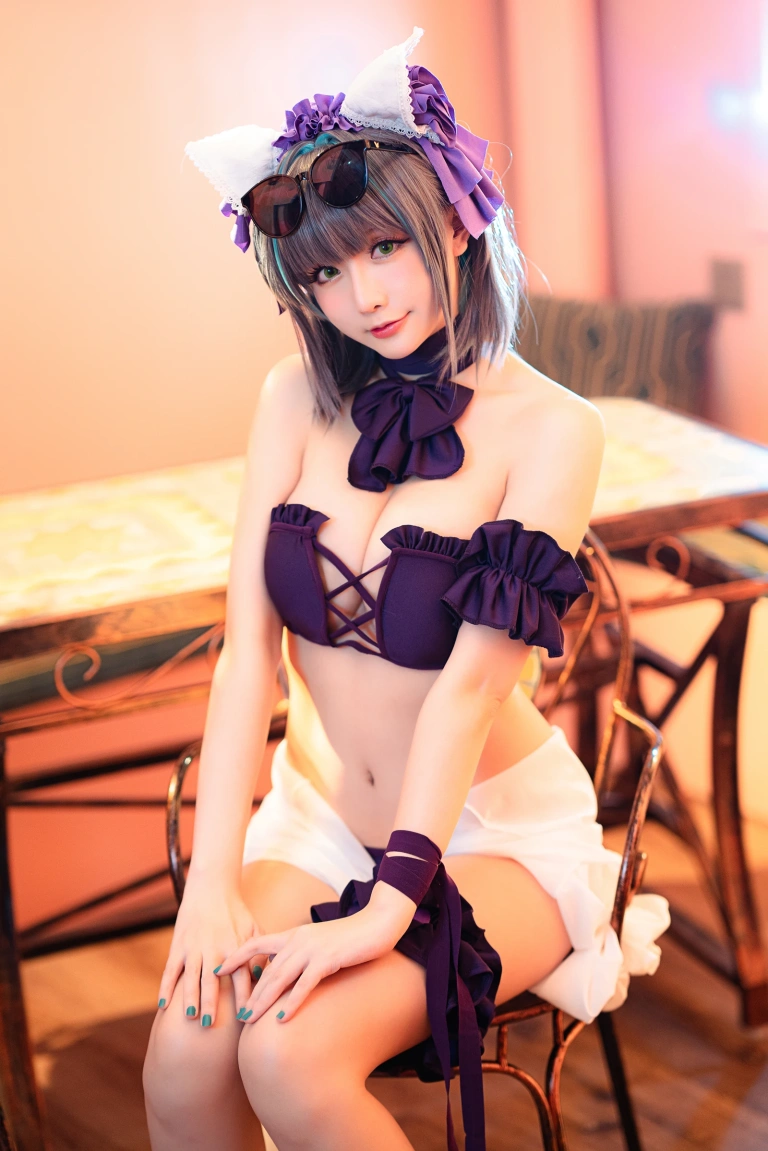 星之迟迟《《R-Maid》 柴郡泳装》写真图集 35P｜在线预览与图包下载