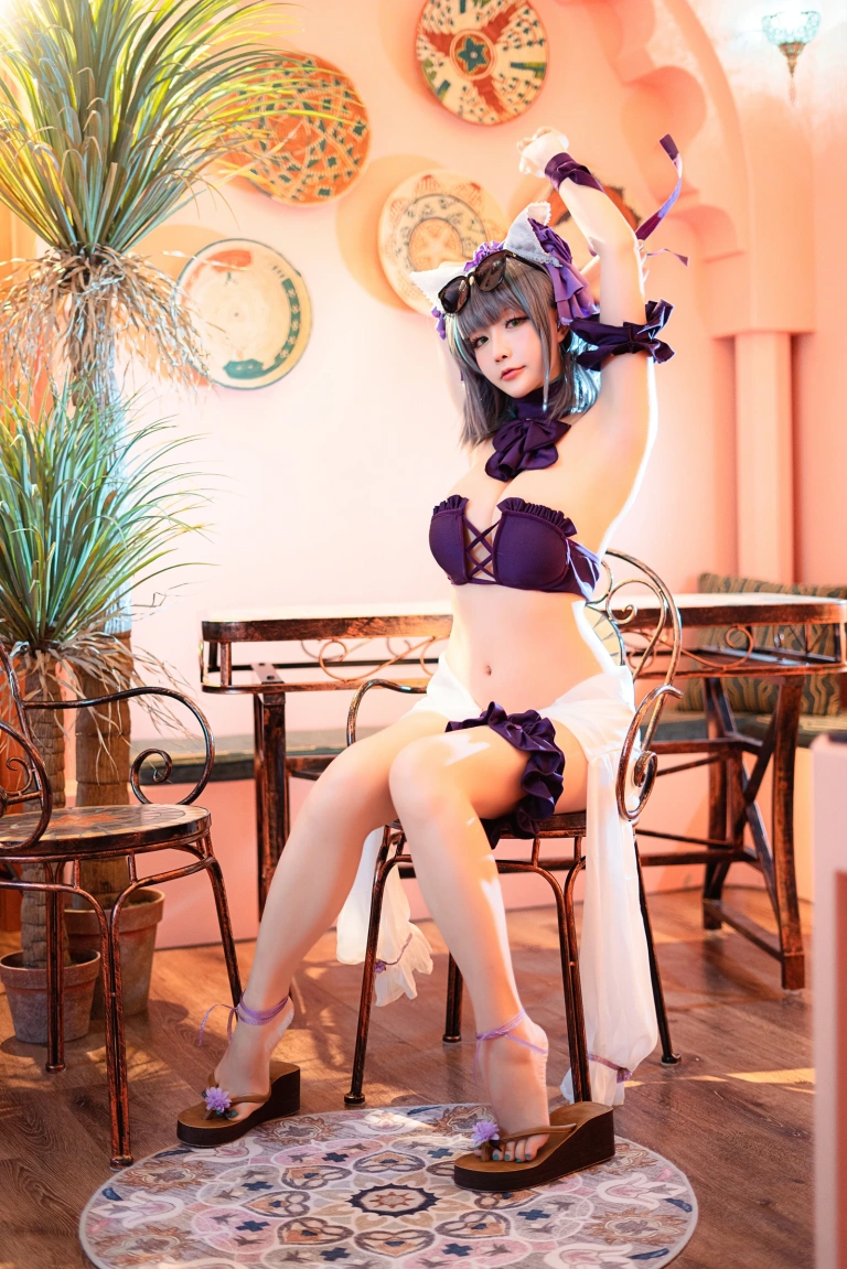星之迟迟《《R-Maid》 柴郡泳装》写真图集 35P｜在线预览与图包下载