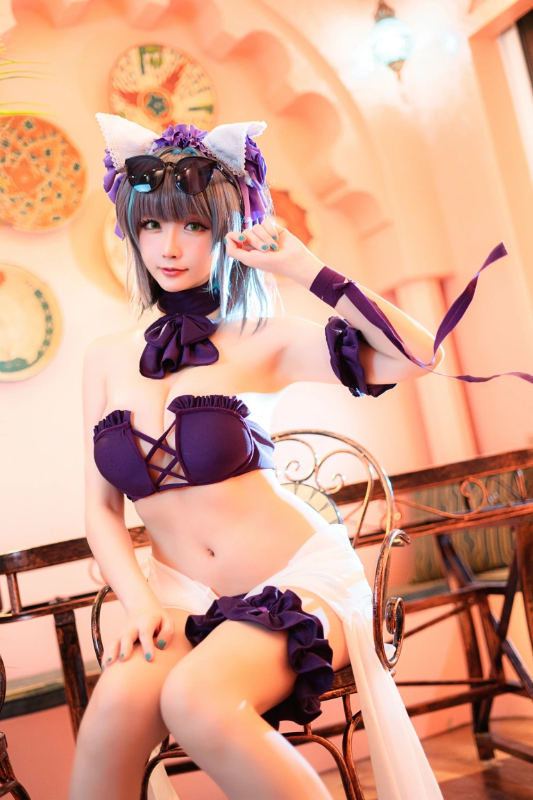 星之迟迟《《R-Maid》 柴郡泳装》写真图集 35P｜在线预览与图包下载