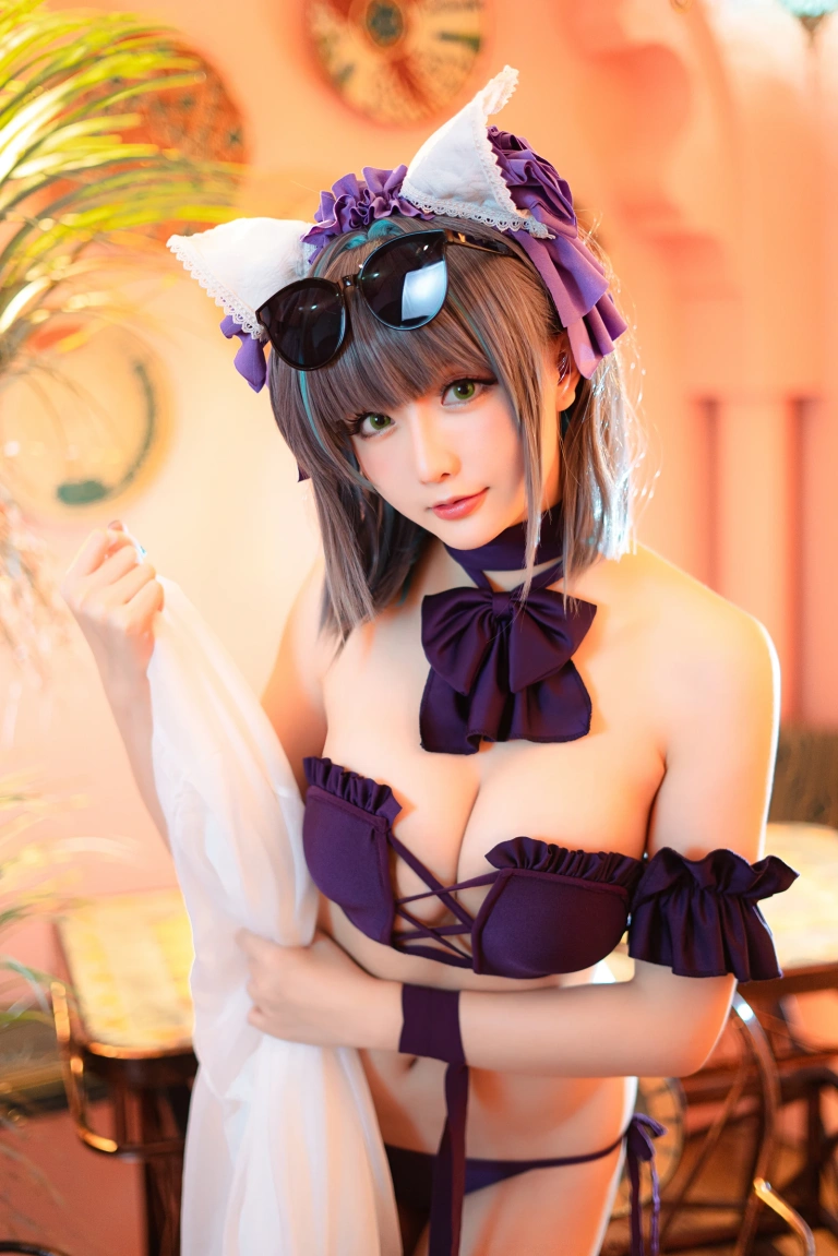 星之迟迟《《R-Maid》 柴郡泳装》写真图集 35P｜在线预览与图包下载