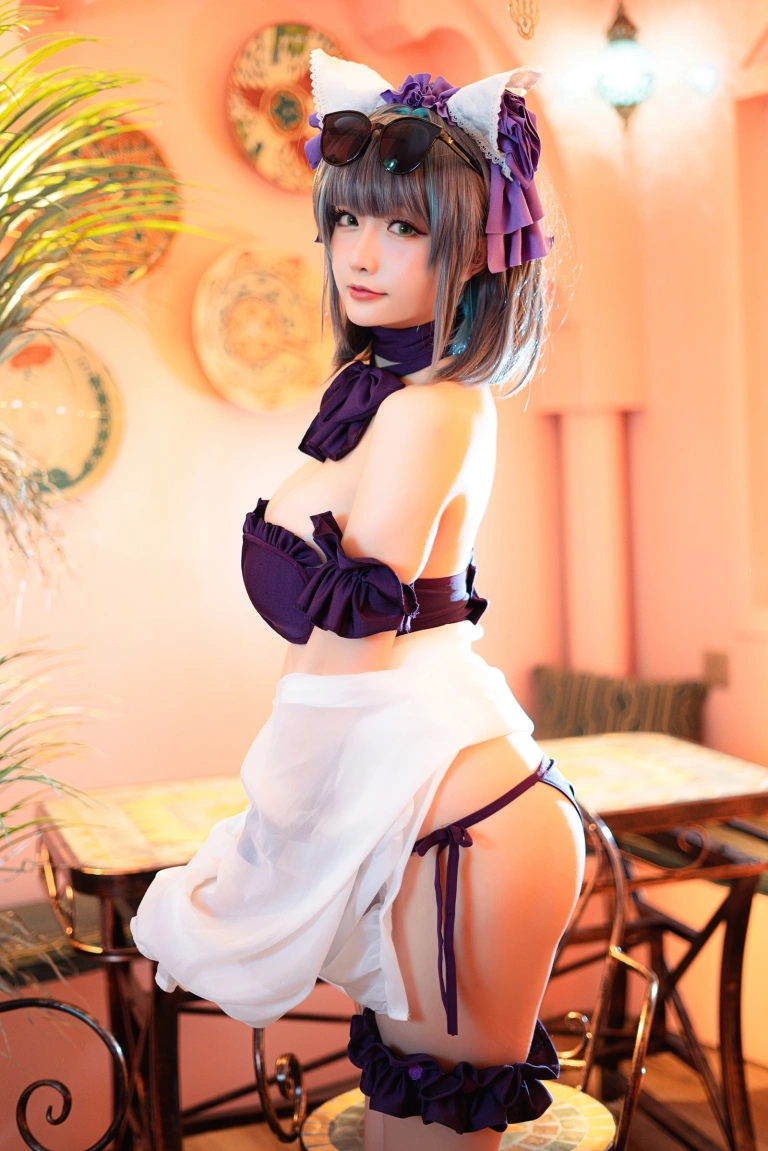星之迟迟《《R-Maid》 柴郡泳装》写真图集 35P｜在线预览与图包下载