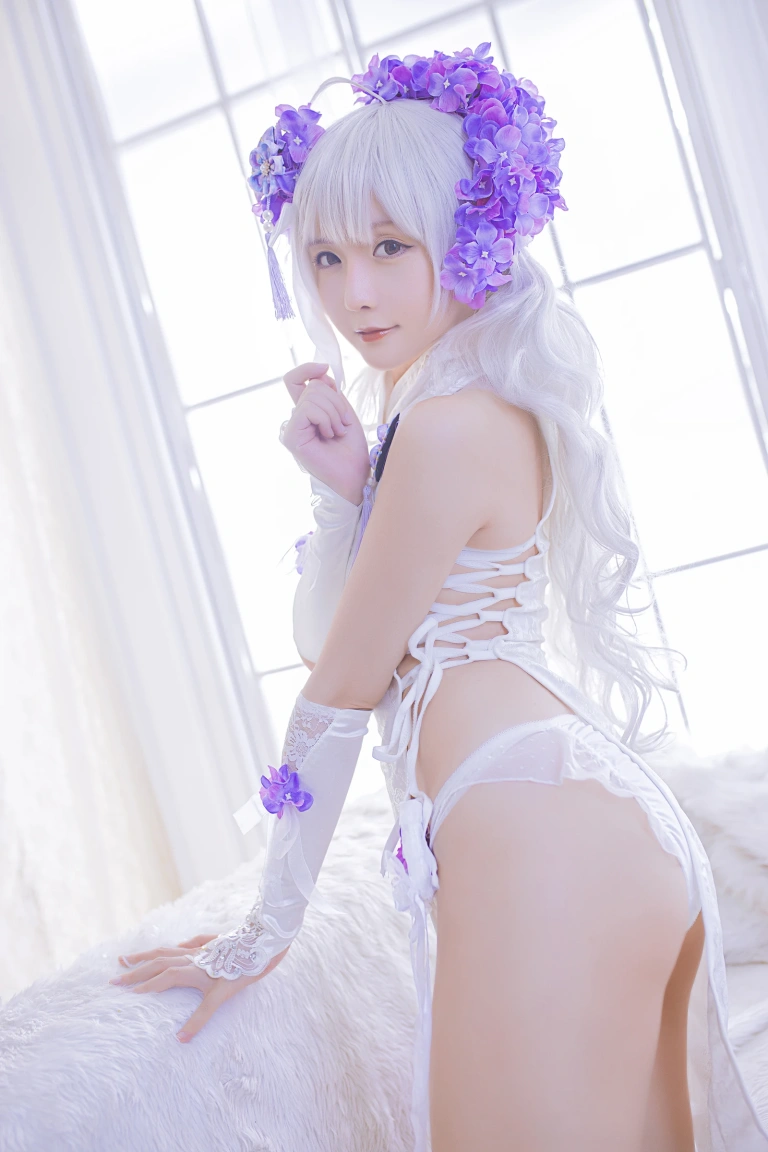 星之迟迟《《花鸟风月》 花与旗袍 白》写真图集 20P｜在线预览与图包下载