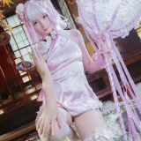 星之迟迟《《花鸟风月》 花与旗袍 粉》写真图集 20P｜在线预览与图包下载