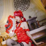 星之迟迟《《花鸟风月》 花与旗袍 红》写真图集 20P｜在线预览与图包下载