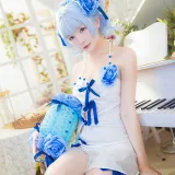 星之迟迟《《花鸟风月》 花与旗袍 蓝》写真图集 20P｜在线预览与图包下载