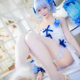 星之迟迟《《花鸟风月》 花与旗袍 蓝》写真图集 20P｜在线预览与图包下载