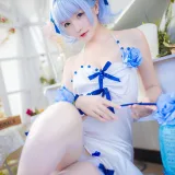 星之迟迟《《花鸟风月》 花与旗袍 蓝》写真图集 20P｜在线预览与图包下载