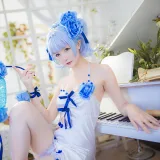 星之迟迟《《花鸟风月》 花与旗袍 蓝》写真图集 20P｜在线预览与图包下载