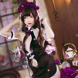 星之迟迟《《花鸟风月》 花与旗袍 紫》写真图集 20P｜在线预览与图包下载