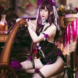 星之迟迟《《花鸟风月》 花与旗袍 紫》写真图集 20P｜在线预览与图包下载