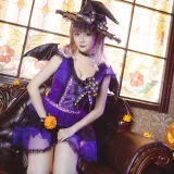 星之迟迟《《花鸟风月》 万圣节 紫》写真图集 20P｜在线预览与图包下载