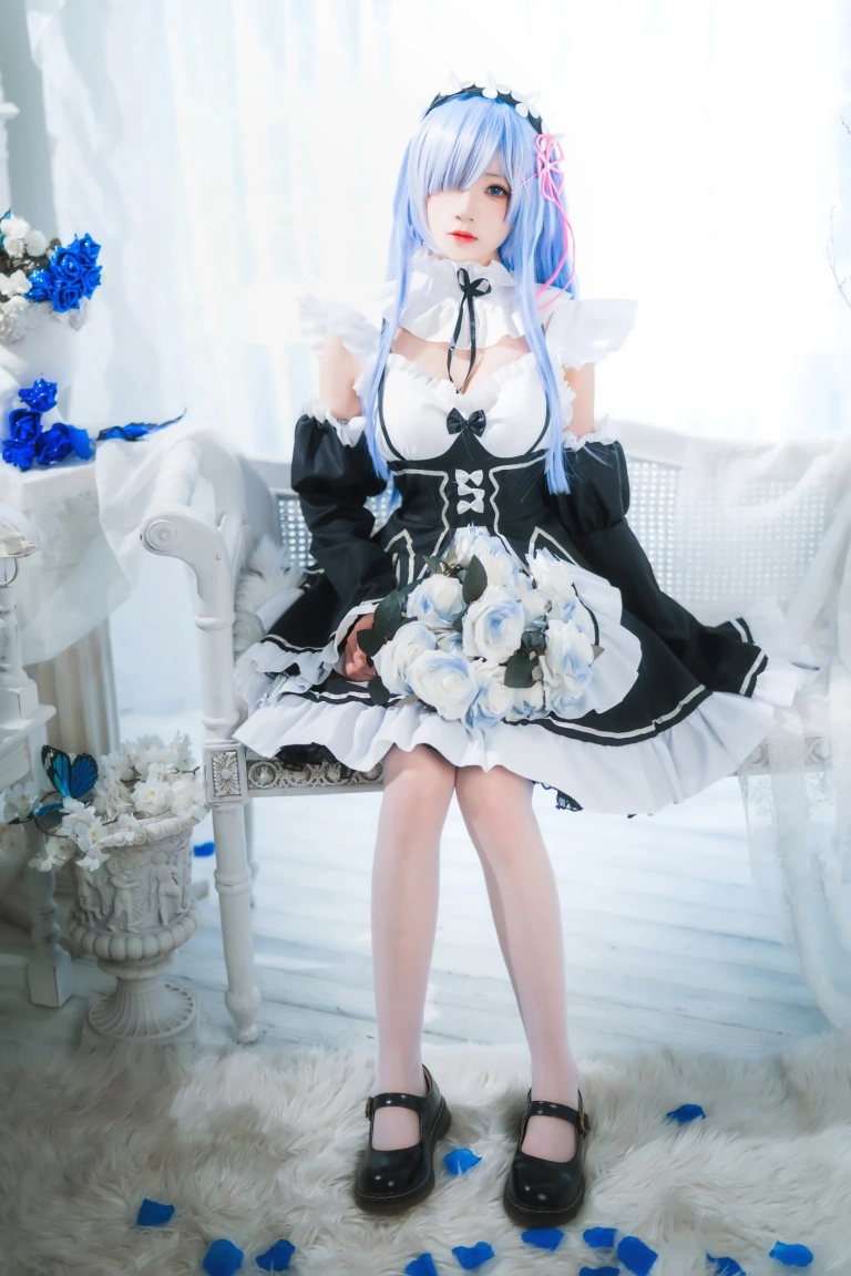 桜桃喵《长发蕾姆01》写真图集 45P｜在线预览与图包下载