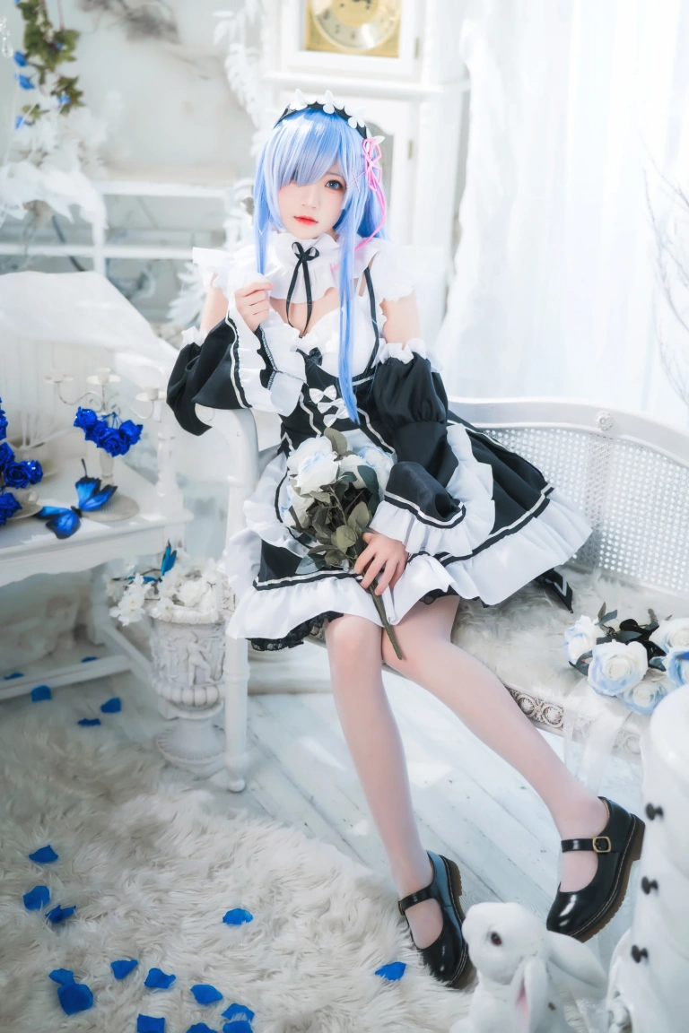 桜桃喵《长发蕾姆01》写真图集 45P｜在线预览与图包下载
