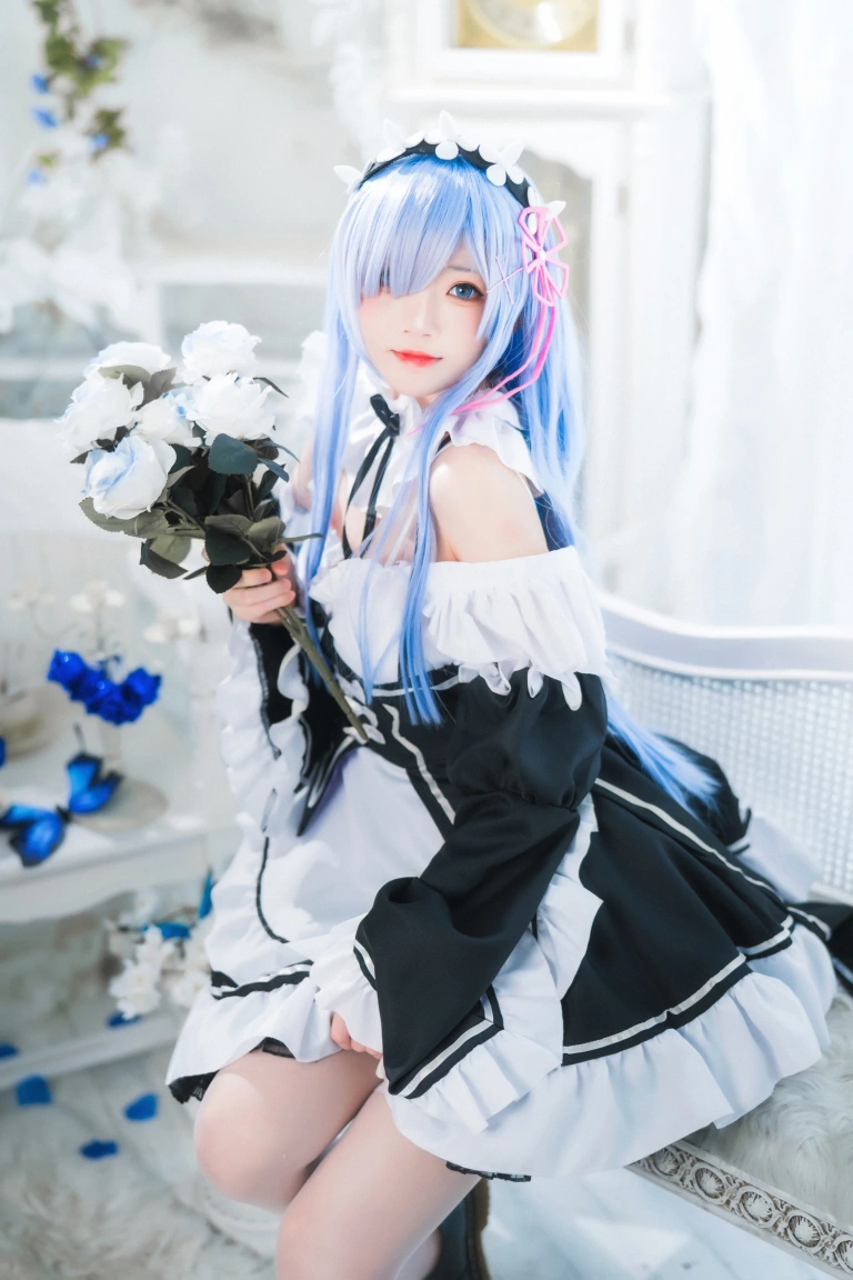 桜桃喵《长发蕾姆01》写真图集 45P｜在线预览与图包下载