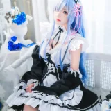 桜桃喵《长发蕾姆01》写真图集 45P｜在线预览与图包下载