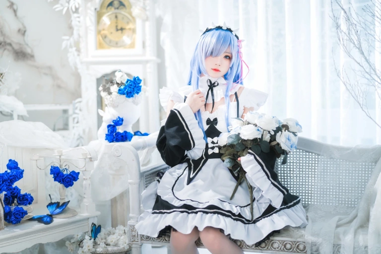 桜桃喵《长发蕾姆02》写真图集 44P｜在线预览与图包下载