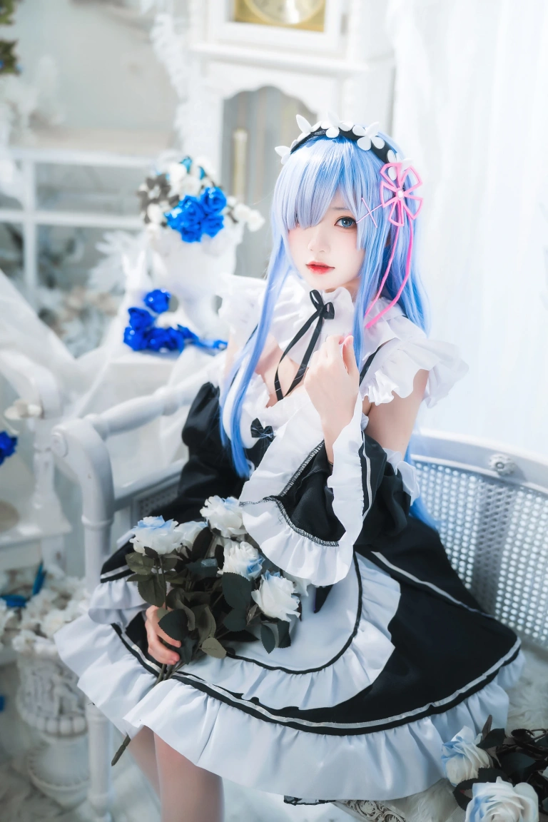桜桃喵《长发蕾姆02》写真图集 44P｜在线预览与图包下载