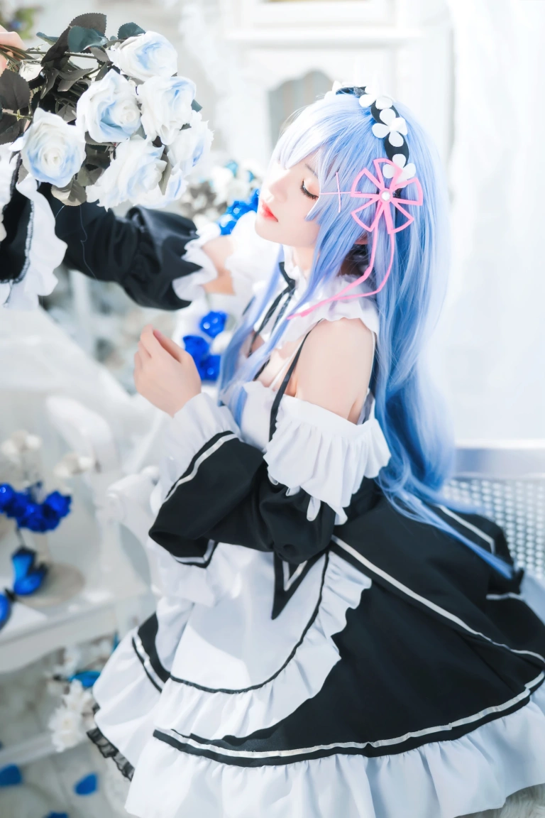 桜桃喵《长发蕾姆02》写真图集 44P｜在线预览与图包下载