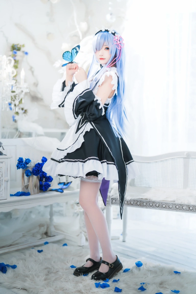 桜桃喵《长发蕾姆02》写真图集 44P｜在线预览与图包下载