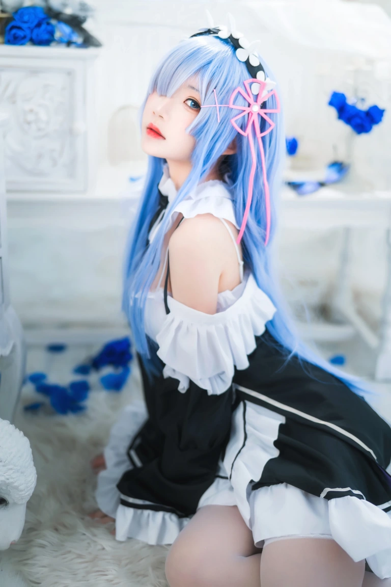 桜桃喵《长发蕾姆02》写真图集 44P｜在线预览与图包下载