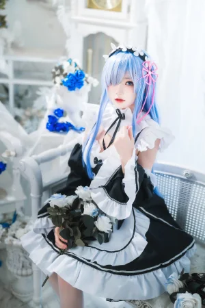 桜桃喵《长发蕾姆02》写真图集 44P｜在线预览与图包下载