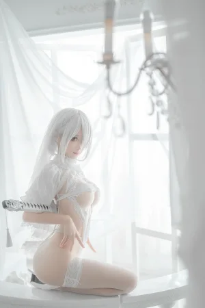 蠢沫沫《2B 白婚纱》写真图集 59P｜在线预览与图包下载