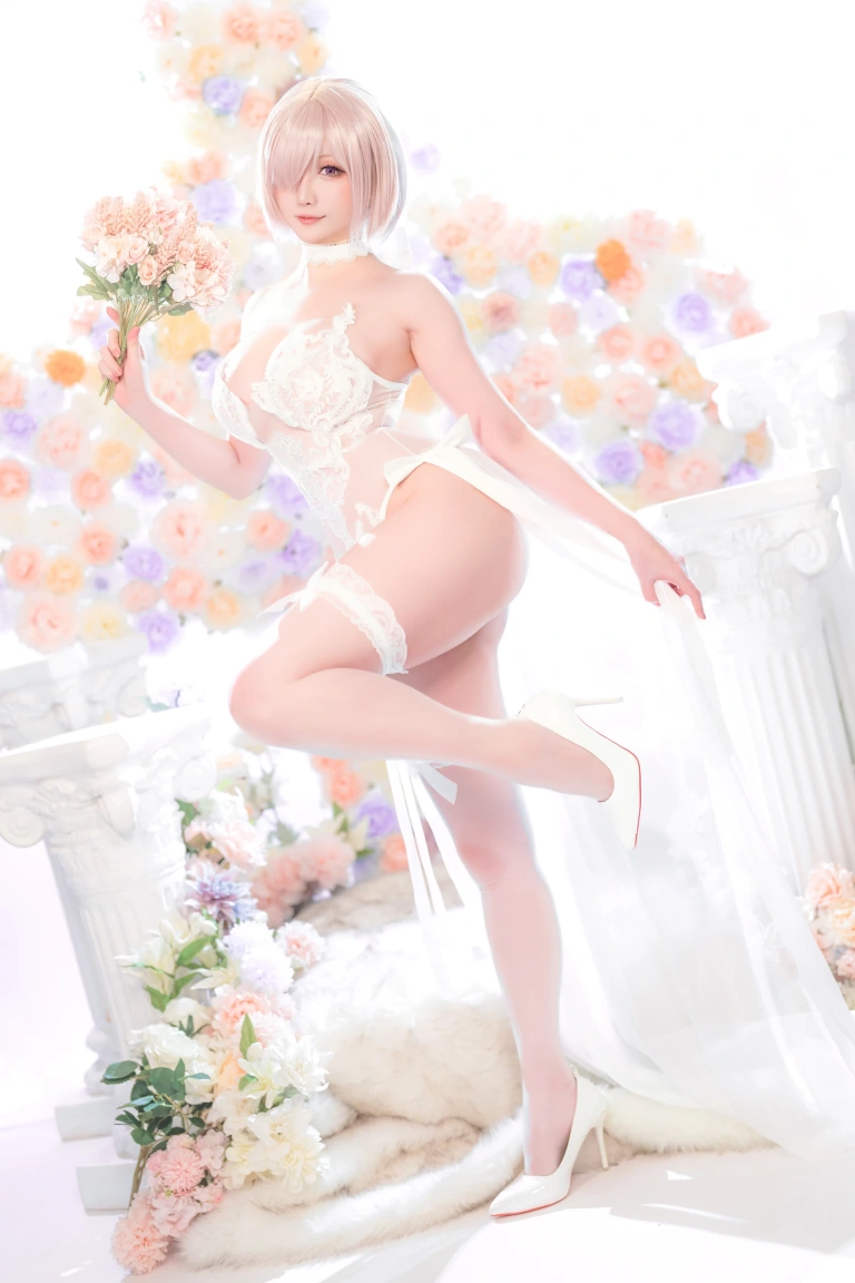 星之迟迟《2023年3月计划C FGO 玛修婚纱》写真图集 78P+1V｜在线预览与图包下载