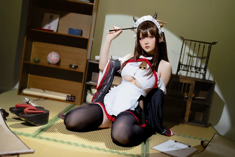 星之迟迟《2023年12月计划B 碧蓝航线 樫野 女仆》写真图集 78P+3V｜在线预览与图包下载