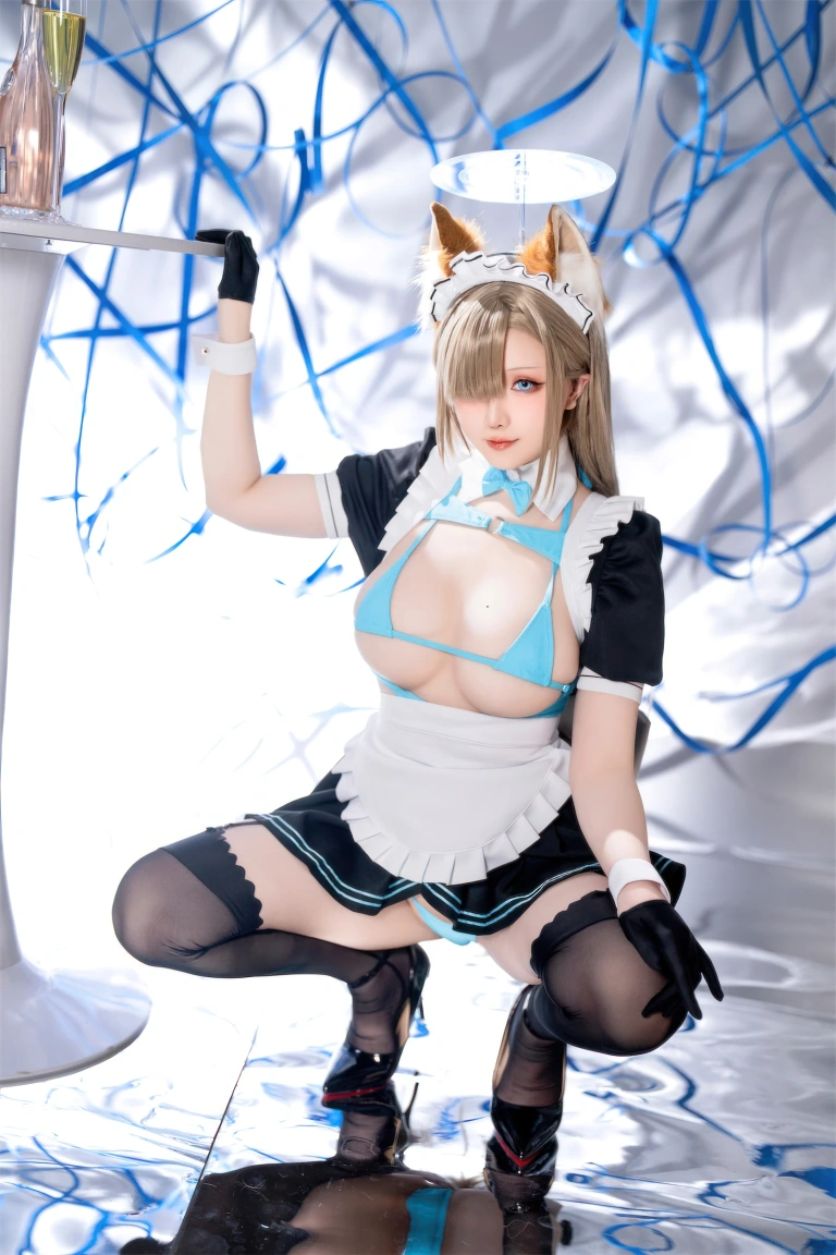 星之迟迟《2023年12月计划C 蔚蓝档案 一之濑明日奈同人女仆》写真图集 91P｜在线预览与图包下载