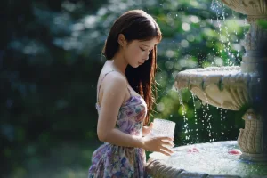 蠢沫沫《水池碎花裙》写真图集 27P｜在线预览与图包下载