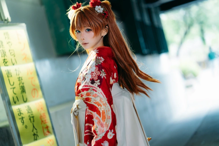 蠢沫沫《EVA 明日香 和服》写真图集 30P｜在线预览与图包下载