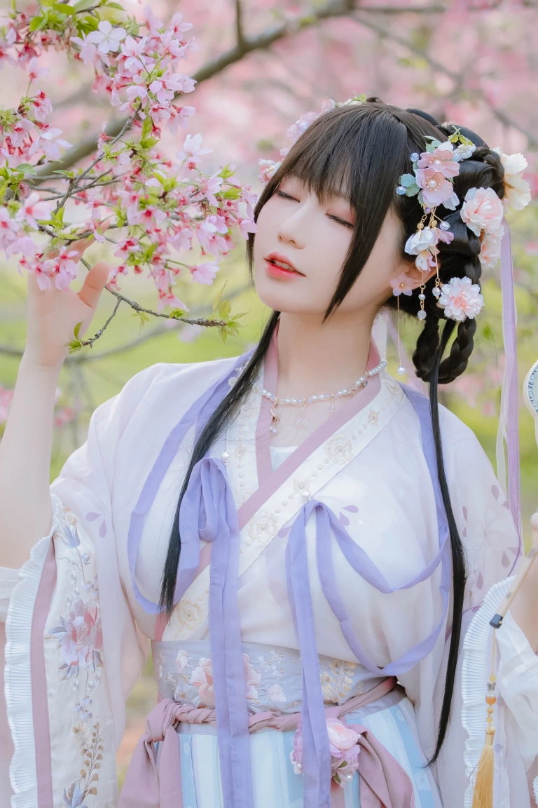 Nyako喵子《樱花汉服 花神祈愿》写真图集 52P｜在线预览与图包下载