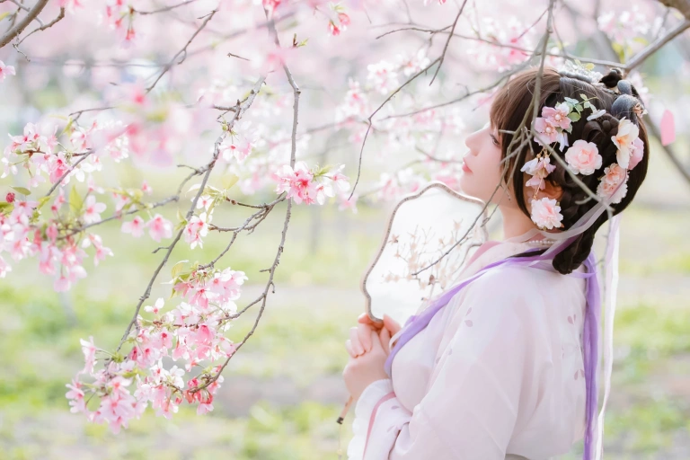 Nyako喵子《樱花汉服 花神祈愿》写真图集 52P｜在线预览与图包下载