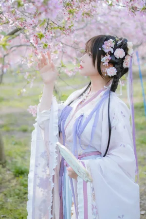 Nyako喵子《樱花汉服 花神祈愿》写真图集 52P｜在线预览与图包下载