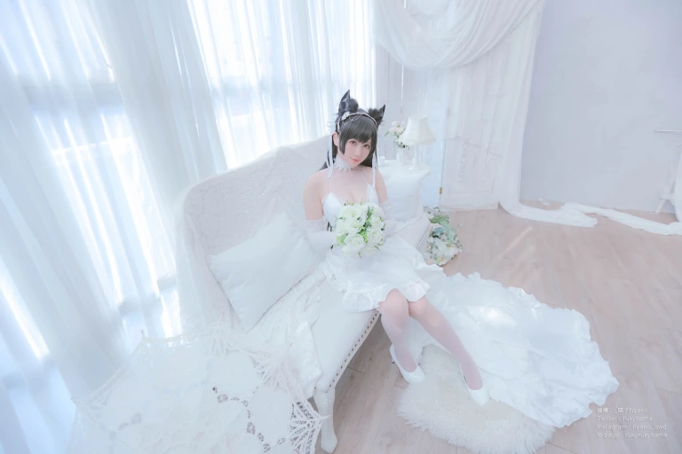Nyako喵子《爱宕婚纱》写真图集 62P｜在线预览与图包下载