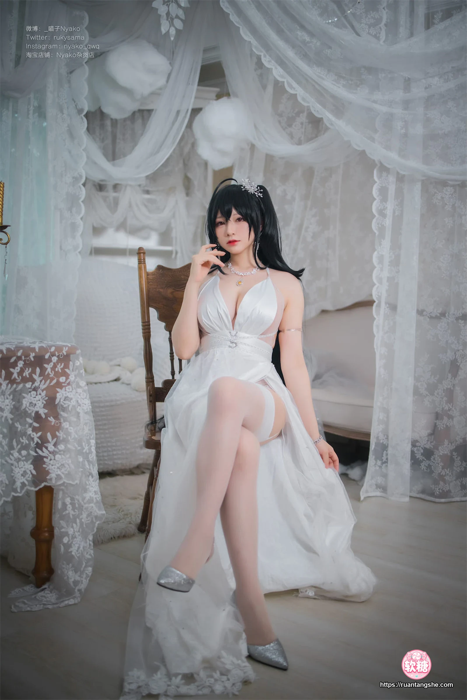 Nyako喵子 Nyako喵子 NO.042 - 大凤纯白婚纱