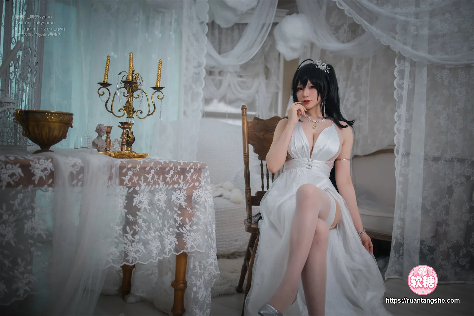 Nyako喵子 Nyako喵子 NO.042 - 大凤纯白婚纱